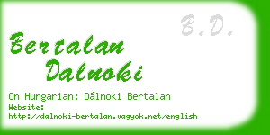 bertalan dalnoki business card